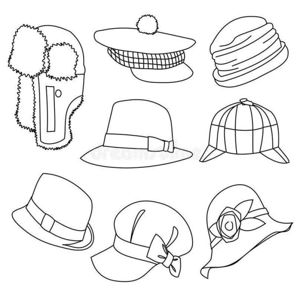 Шапки и шляпки раскраска