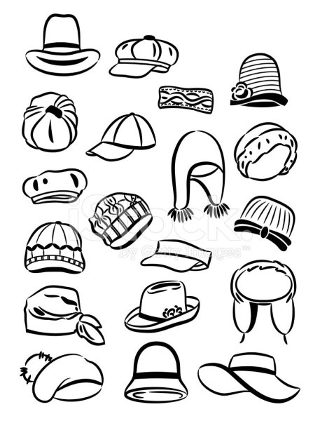 Раскраски обувь головные уборы