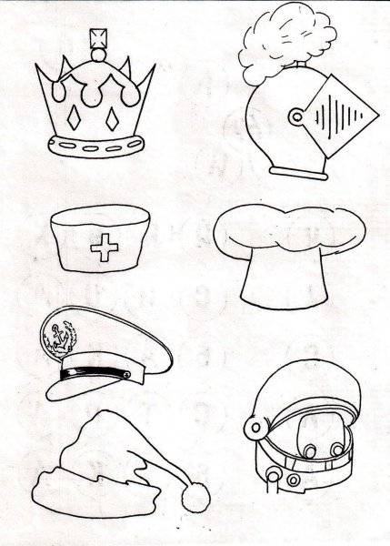 Головные уборы задания для дошкольников