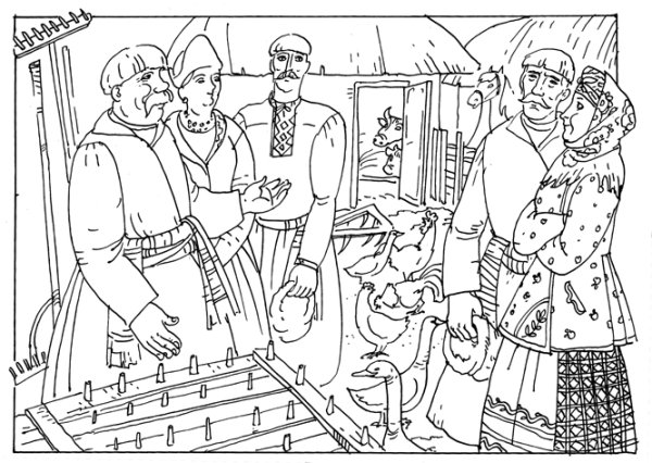 Ярмарочные гуляния раскраска