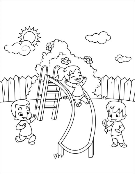 Раскраска детский садик