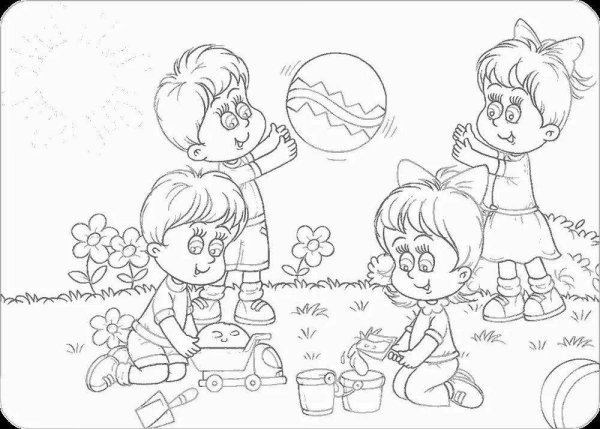 Раскраска. В детском саду