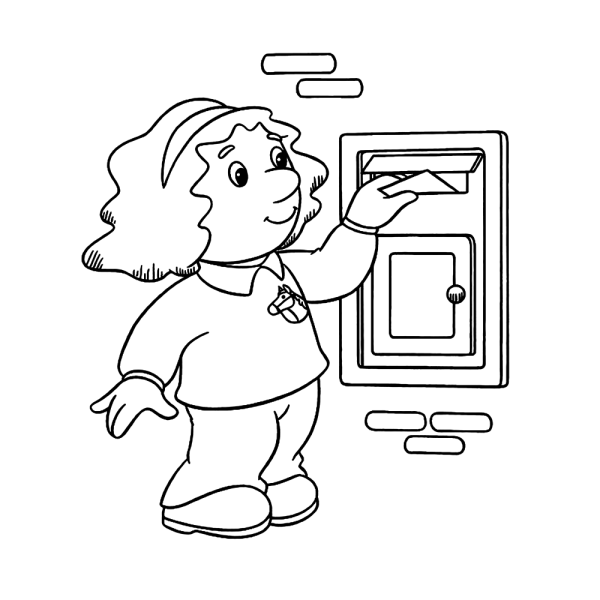 Почтальон раскраска для детей