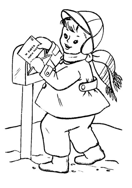 Почтальон раскраска для детей