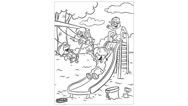 Детская площадка раскраска