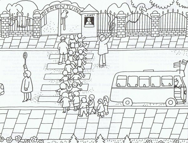 Школьный двор раскраска