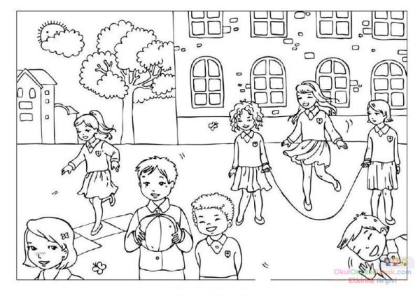 Раскраска школа для детей 6-7 лет