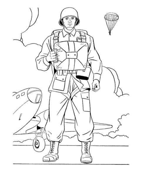 Солдат раскраска