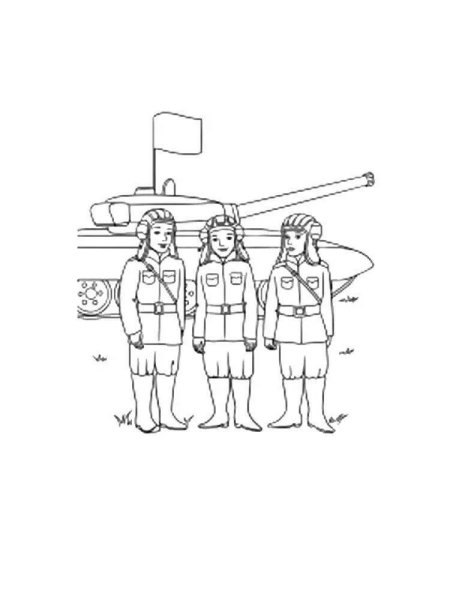 Танкист раскраска для детей