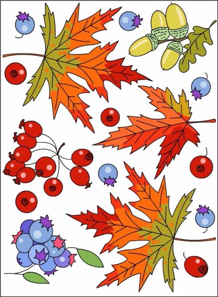 Осень раскраска цветная