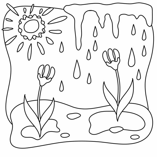 Весенние раскраски