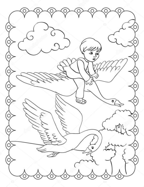 Рисунок по сказке гуси лебеди