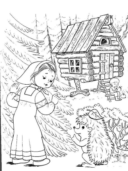 Сказка-раскраска. Гуси-лебеди