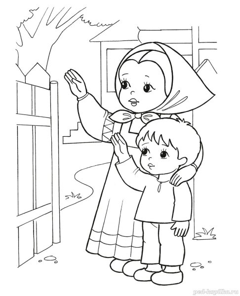 Раскраска Иванушка из сказки гуси лебеди