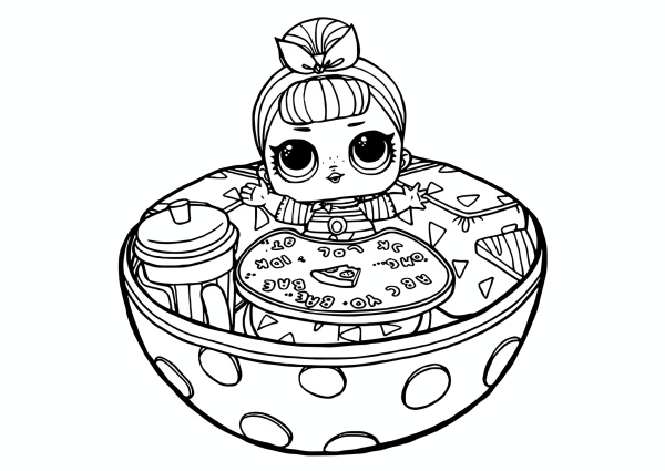 Разукрашка кукла lol