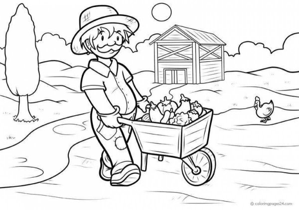 Фермер раскраска