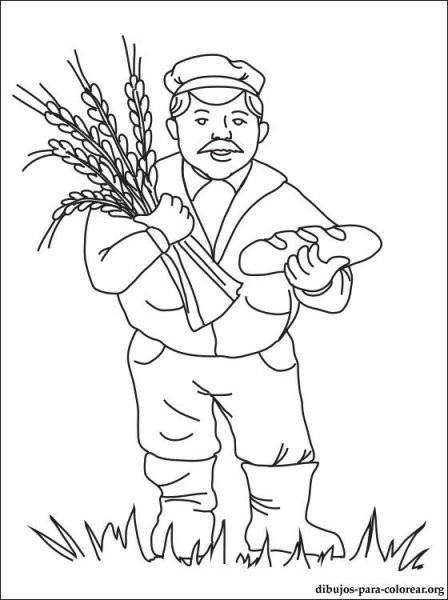 Раскраска Хлебороб для детей