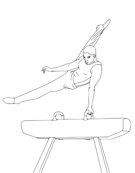 Раскраски спорт гимнастика