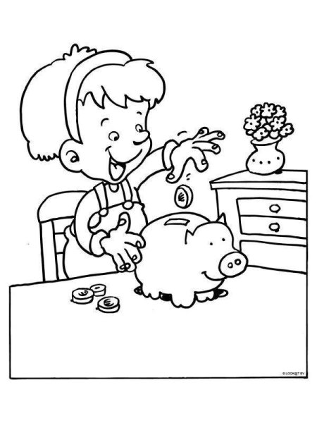 Раскраска по финансовой грамотности для детей