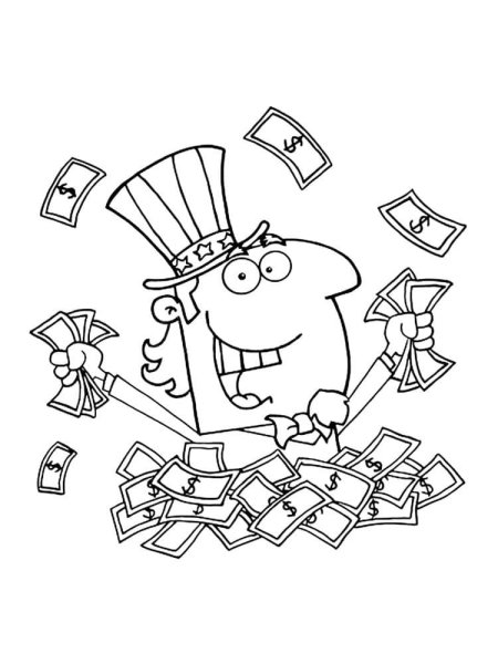 Раскраска деньги