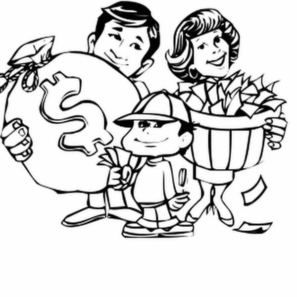 Семейный бюджет раскраска