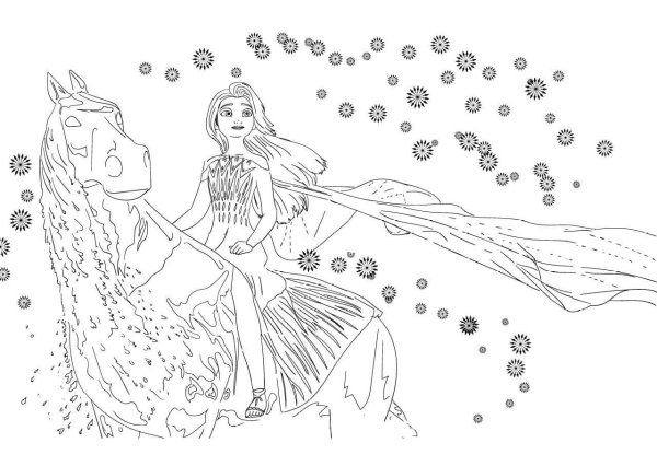 Раскраска лошадь из холодного сердца