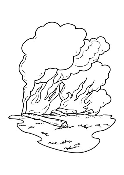 Пожар в лесу раскраска