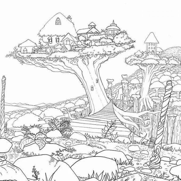 Раскраска "сказочный лес"