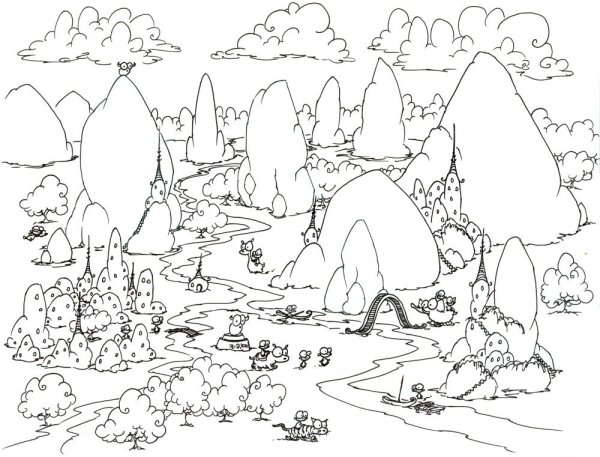 Раскраска "сказочный лес"