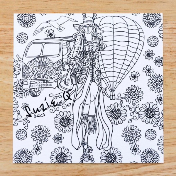 Раскраска антистресс хиппи