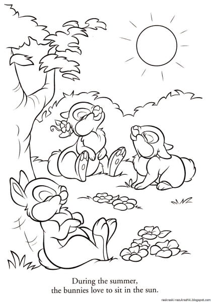 Раскраска звери весной