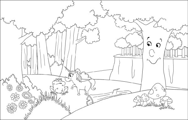 Раскраска Лесная Поляна