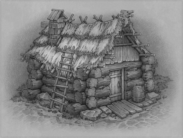 Изба карандашом