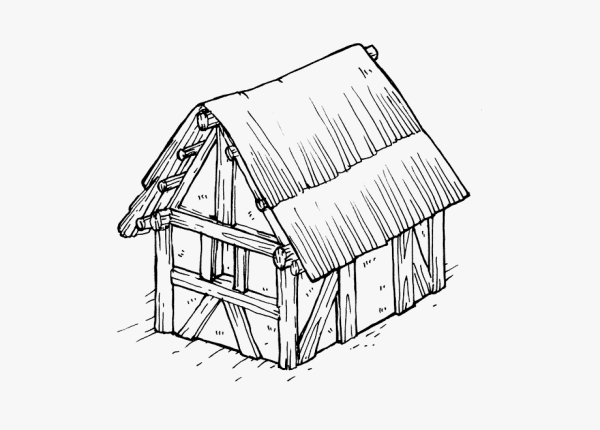 Нарисовать хижину