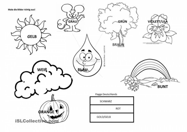 Упражнения на цвета в немецком языке