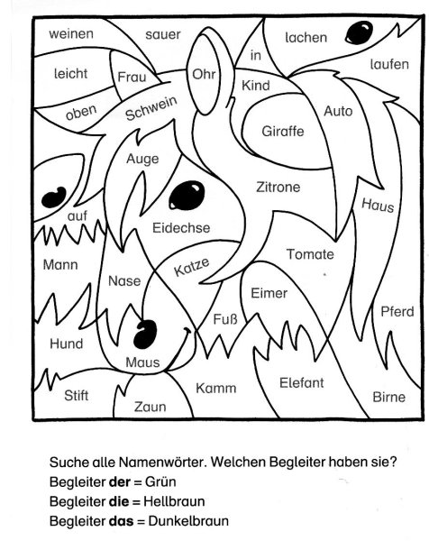 Раскраски по немецкому языку цвета