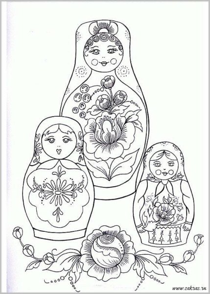 Полхов-Майданская Матрешка раскраска