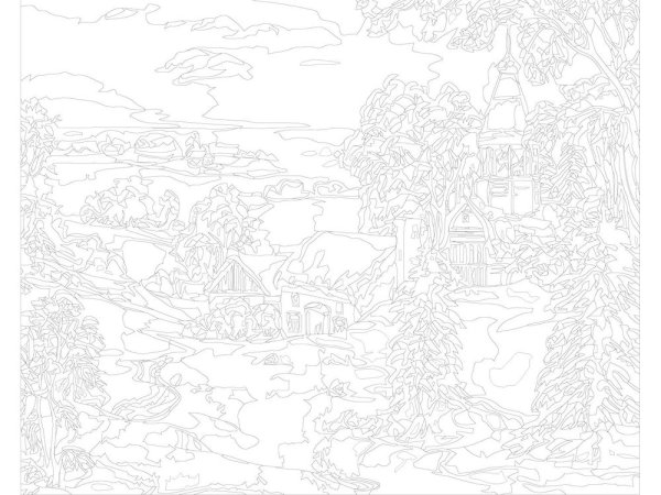 Раскраска по номерам пейзаж