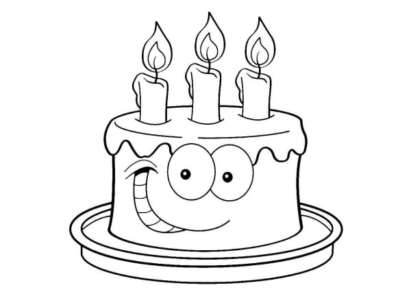 Именинный торт черно белый