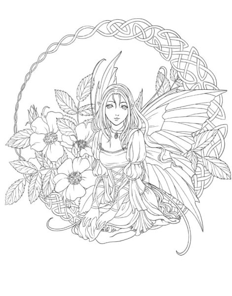 Раскраски для взрослых феи