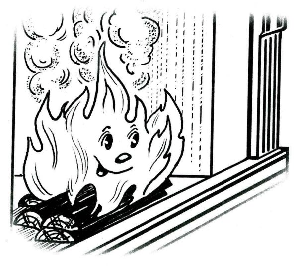 Огонь раскраска