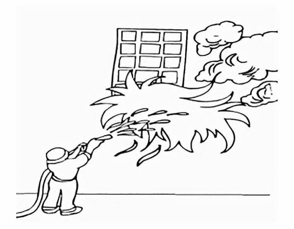 Пожар раскраска для детей