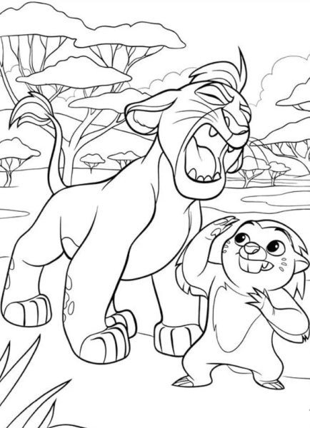 Раскраска хранитель Лев Кайон