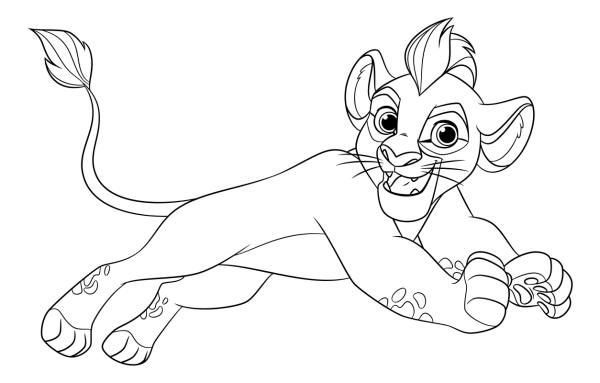 Раскраска хранитель Лев Симба