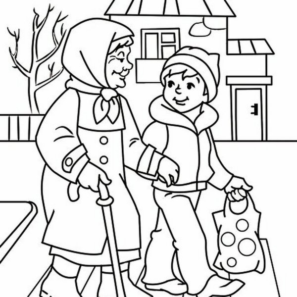 Добрые дела раскраска