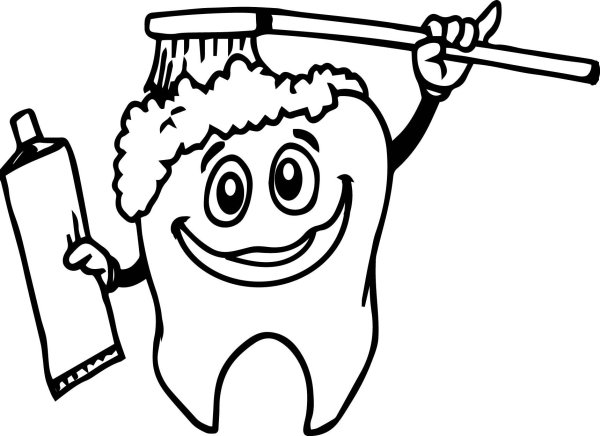 Раскраска зубная щетка