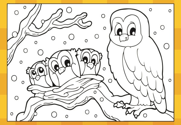 Птичка раскраска