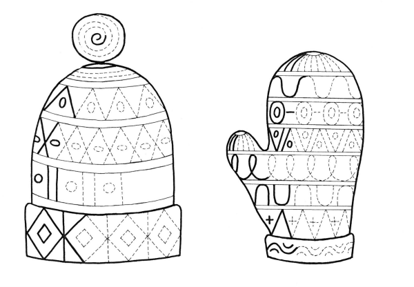 Зимняя шапка раскраска для детей