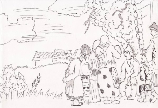 Рисунок к стихотворению Есенина