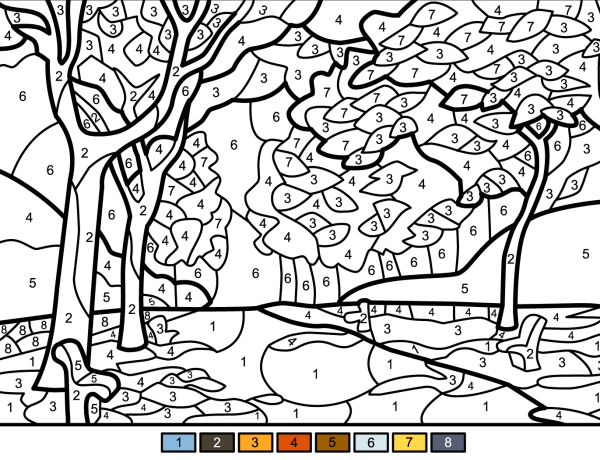 Пейзажи для раскрашивания по номерам